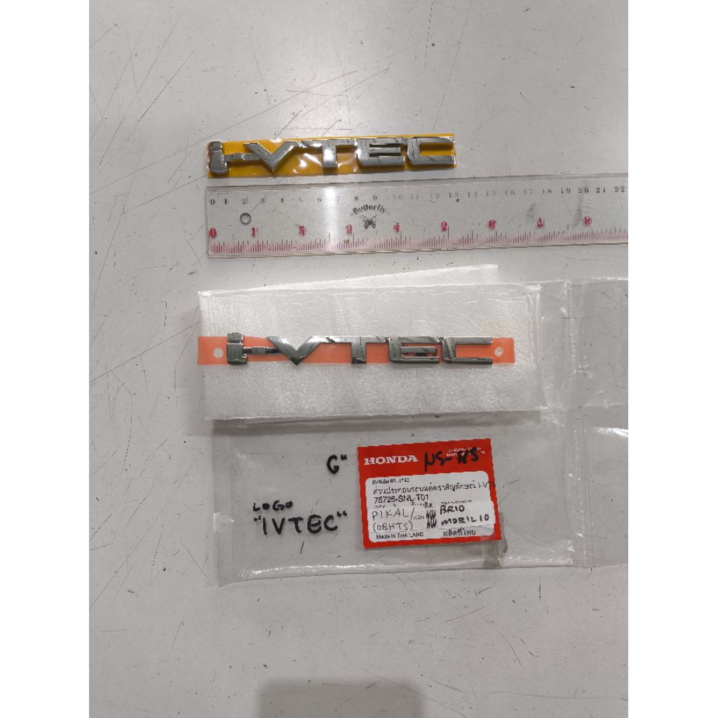 Logo emblem ivtec i-vtec i-VTEC belakang Honda Brio Mobilio HRV BRV CRV Asli Original