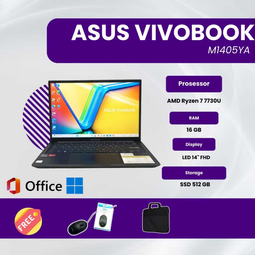 Laptop Asus Vivobook M1405YA Ryzen 7 7730U Ram 16 GB