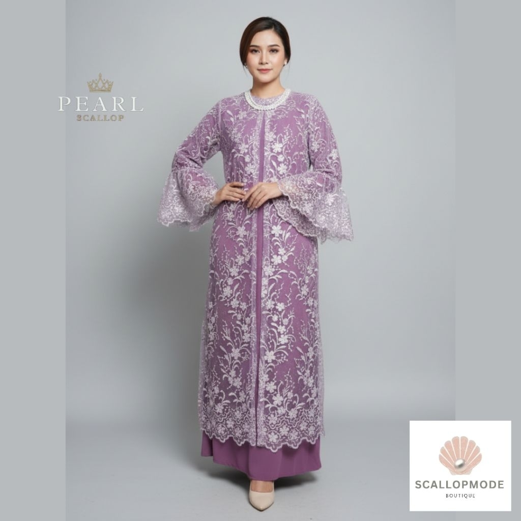 Kalinda Maxi Dress Brukat Ungu