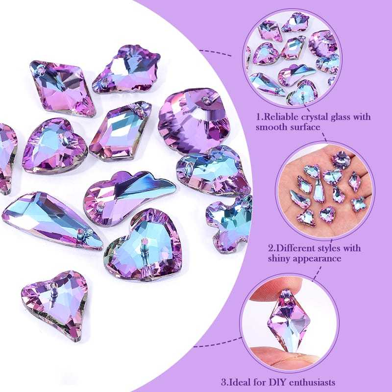 PENDANT BEADS/LIONTIN CRYSTAL/MANIK LIONTIN MULTI BENTUK KRISTAL KACA/DIY CRYSTAL ACCESSORIES CANTIK