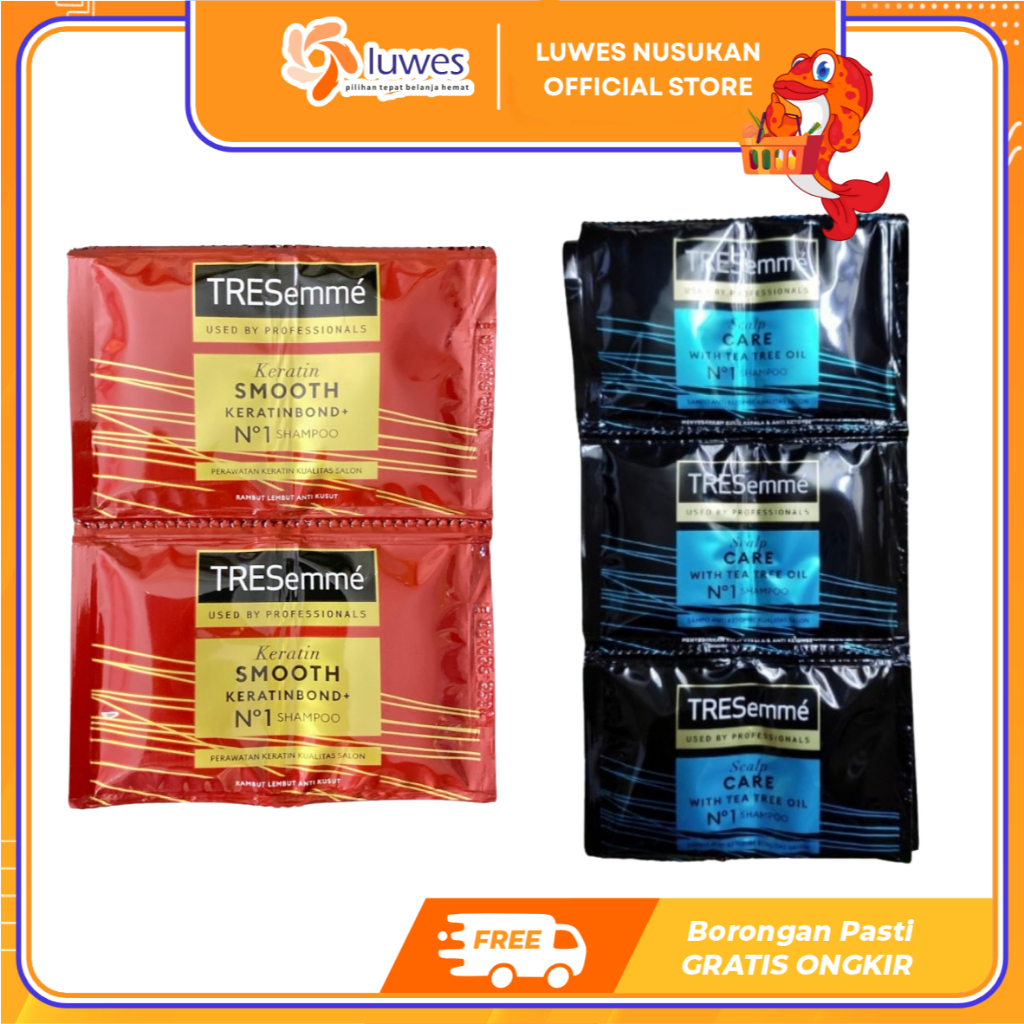 Tresemme Shampoo Sachet Renceng 10ml Keratin Smooth / Scalp Care