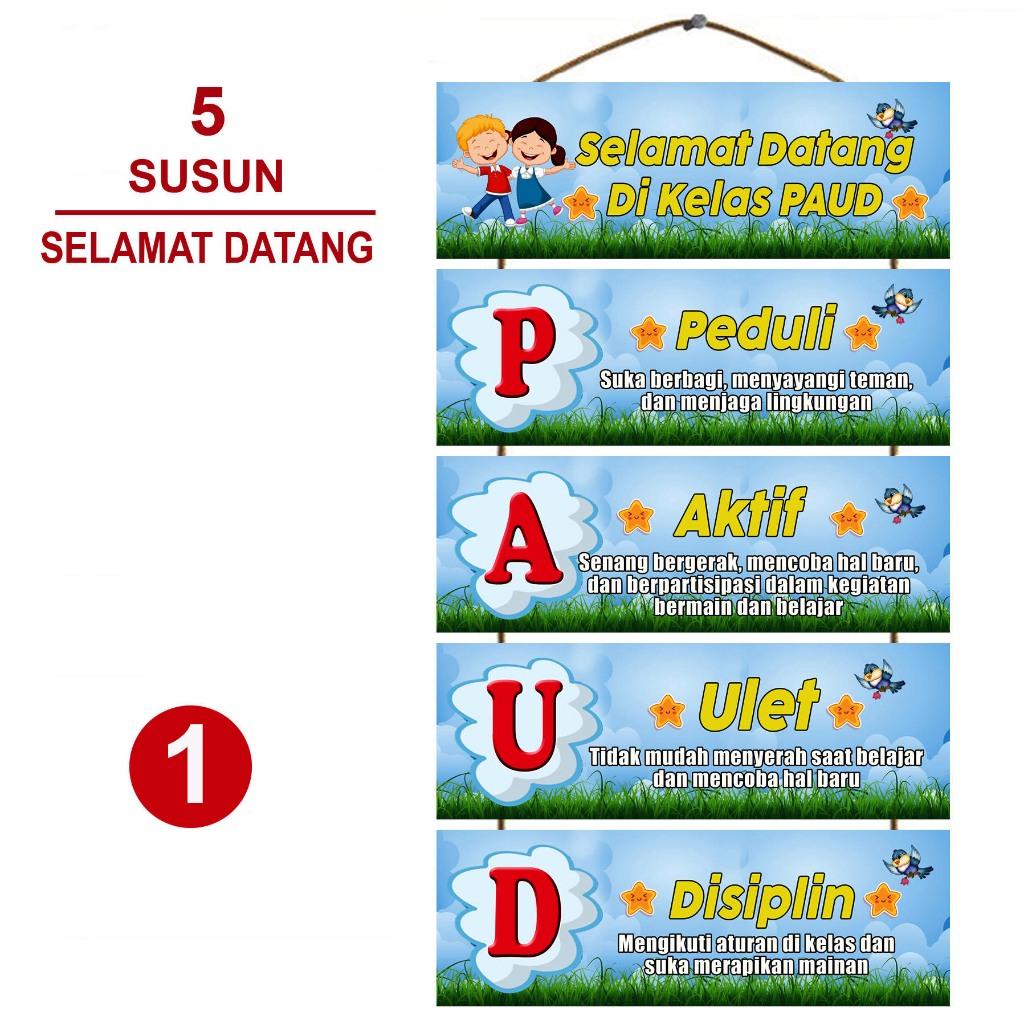 Dekorasi Pintu Kelas Selamat Datang Di Kelas PAUD - Hiasan Gantung Pintu Kelas -  Hiasan Dinding Kel