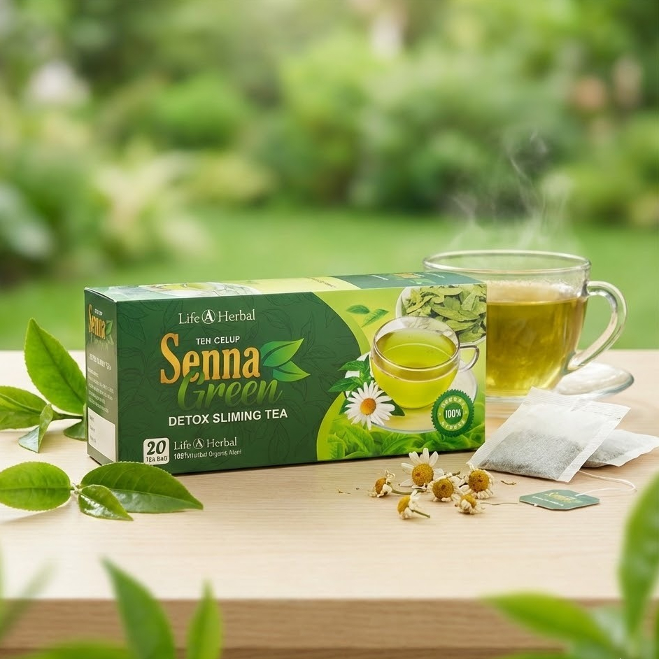 Herbal Teh Senna Green - Minuman Kesehatan Daun Senna Plus Teh Hijau