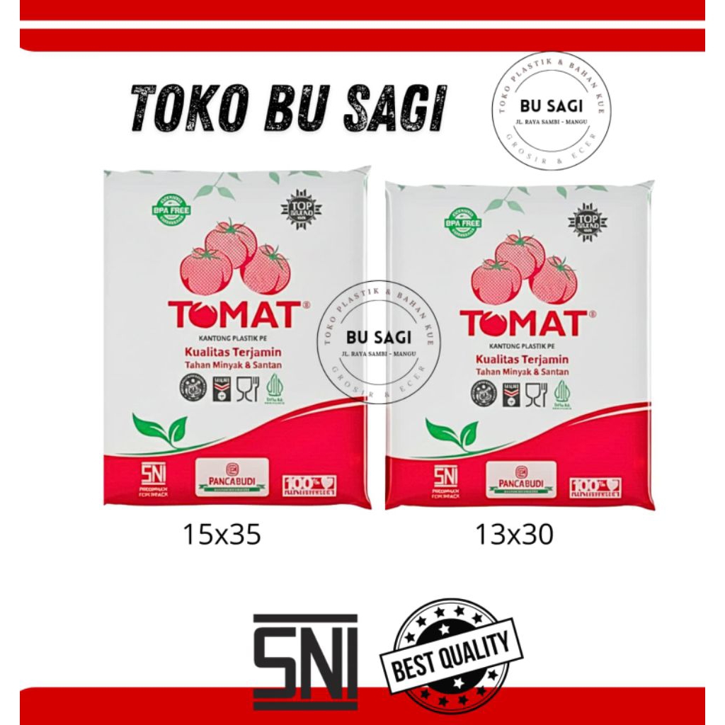 Plastik PE Tomat Tebal 13x30 / 15x35
