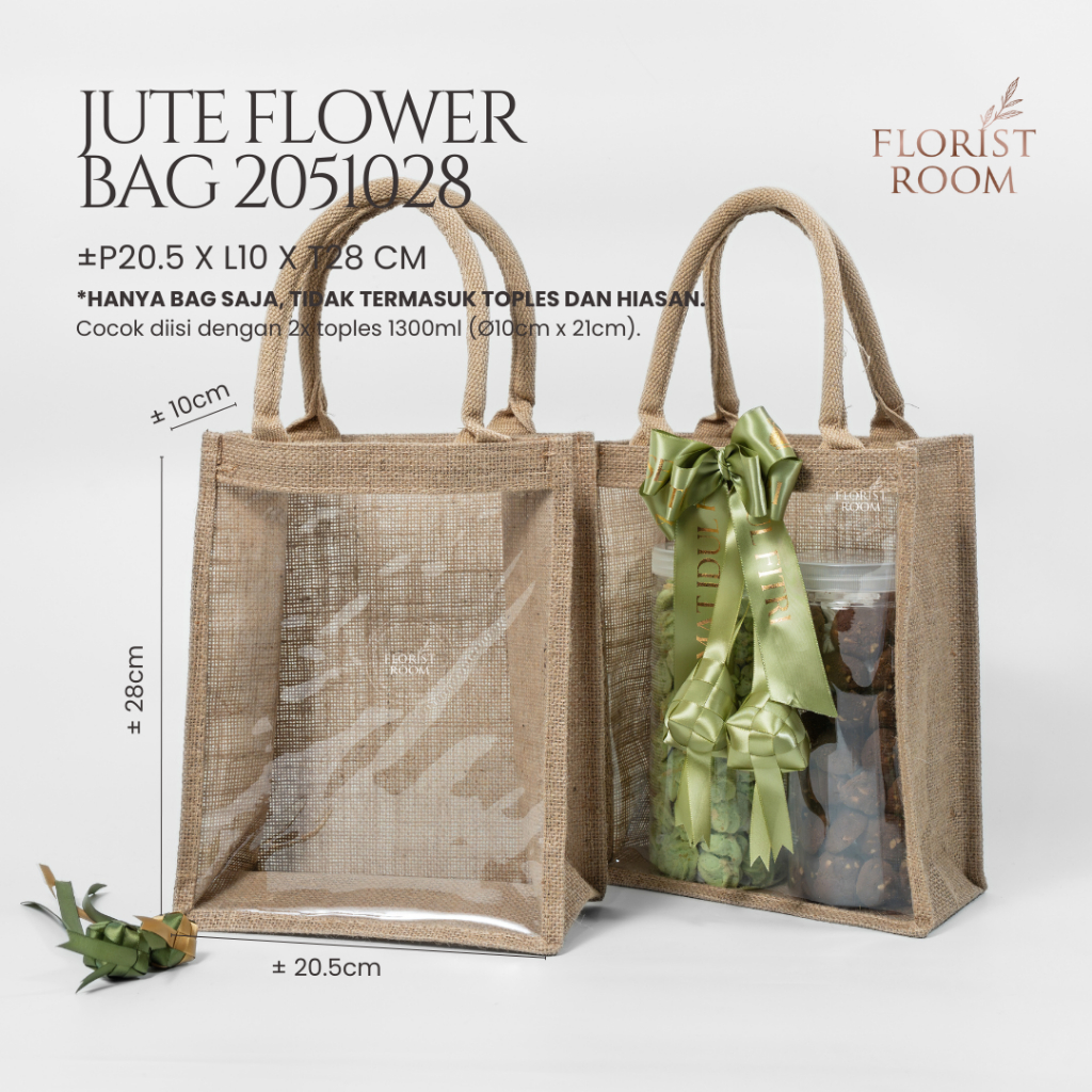 Jute Flower Bag 2051028 Kantong Jute Goodie Bag Hampers