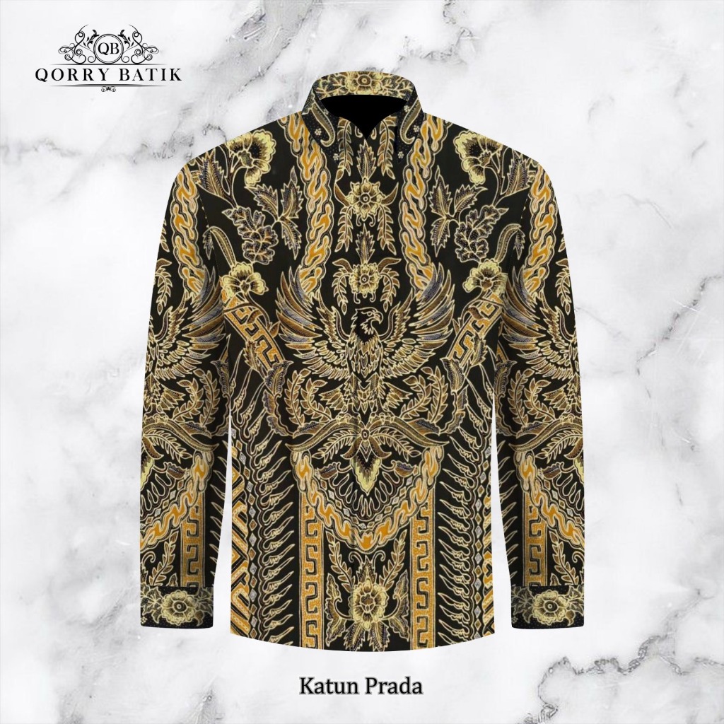 KAIN KEMEJA BATIK TULIS KATUN PRADA motif SAWUNGGALING MERAK warna ARMY KBDKtnPrd201025(3)