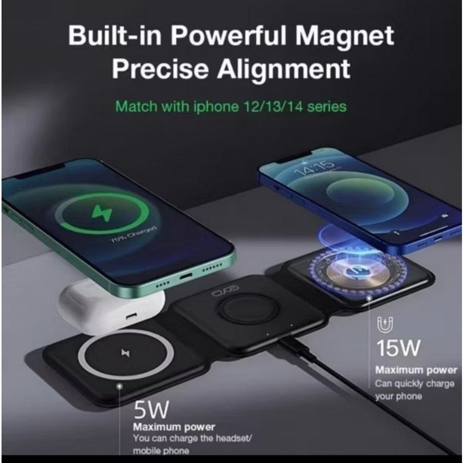 Magsafe Wireless Charger 3in1/Portable Original Charger Fast Charging