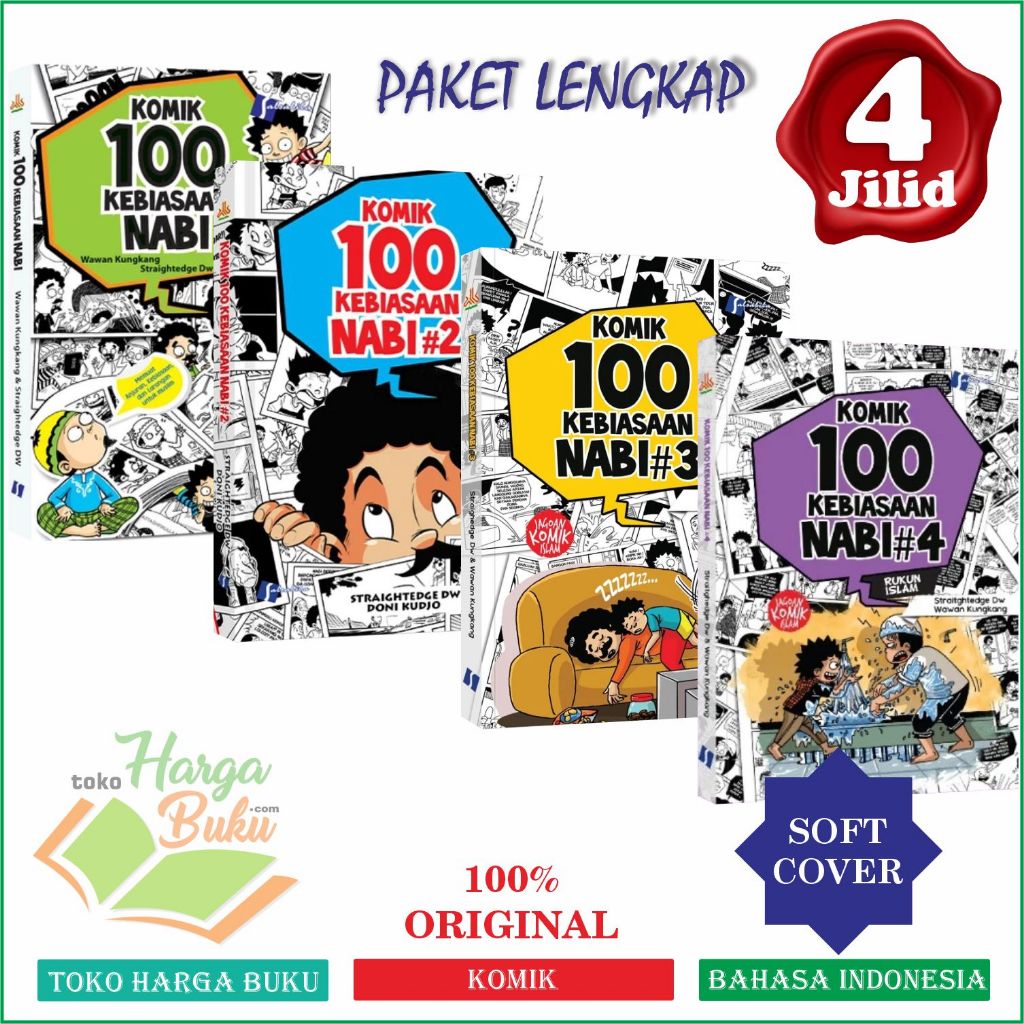Foto Paket Lengkap Komik 100 Kebiasaan Nabi Jilid 1 2 3 4 ORIGINAL Buku Anak Sirah Nabawiyah Salsabila - Pusataka Al-Kautsar
