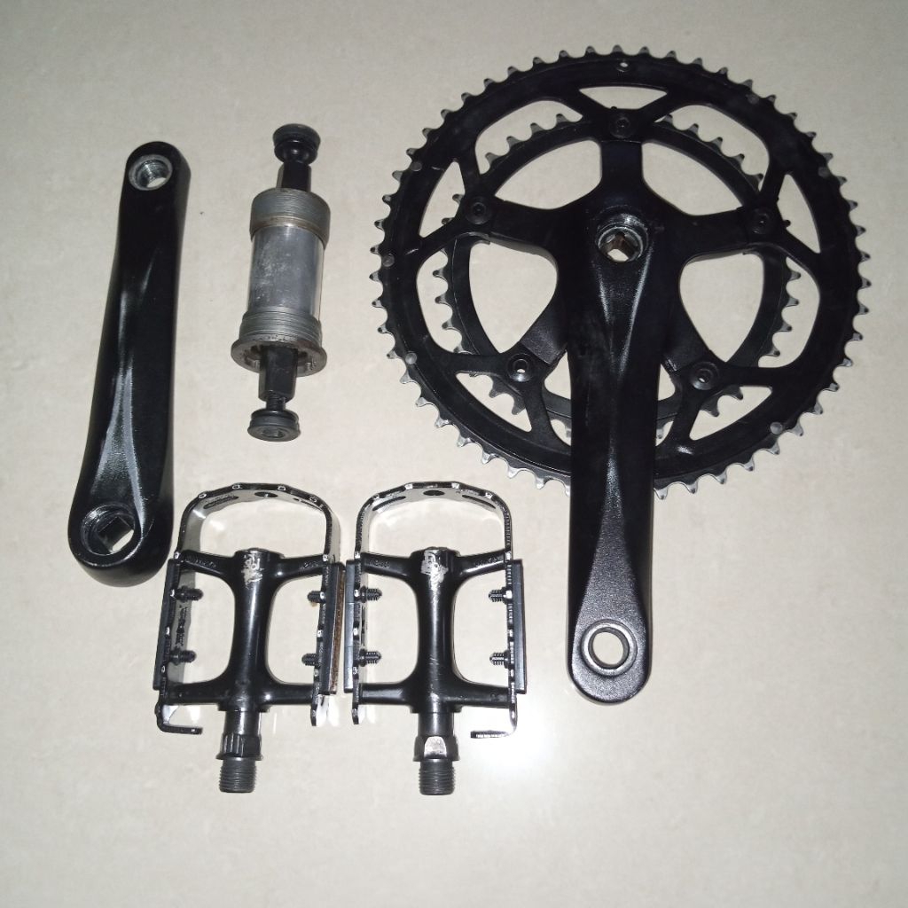 crank crankset 53 39 bukan litepro bb kotak pedal wellgo copotan tern surge