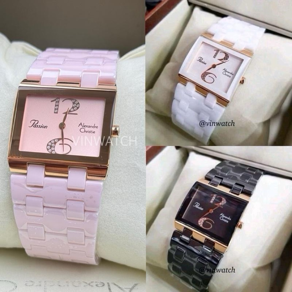 Jam Tangan Wanita Keramik Alexandre Christie 2881
