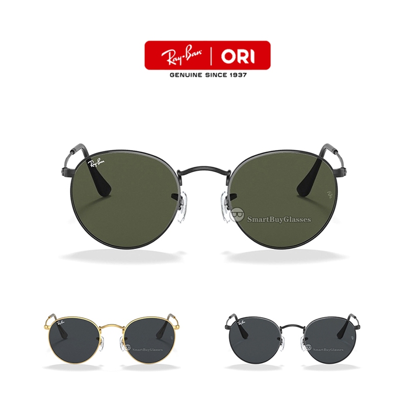 Kacamata Hitam Ray-Ban Round Metal Original RB3447 pria wanita Sunglasses Asli 100% black green