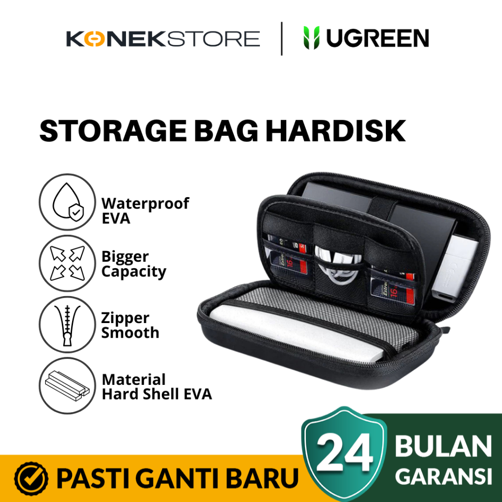 UGREEN Tas Hardisk HDD Eksternal Pouch Storage Bag Hardcase Waterproof