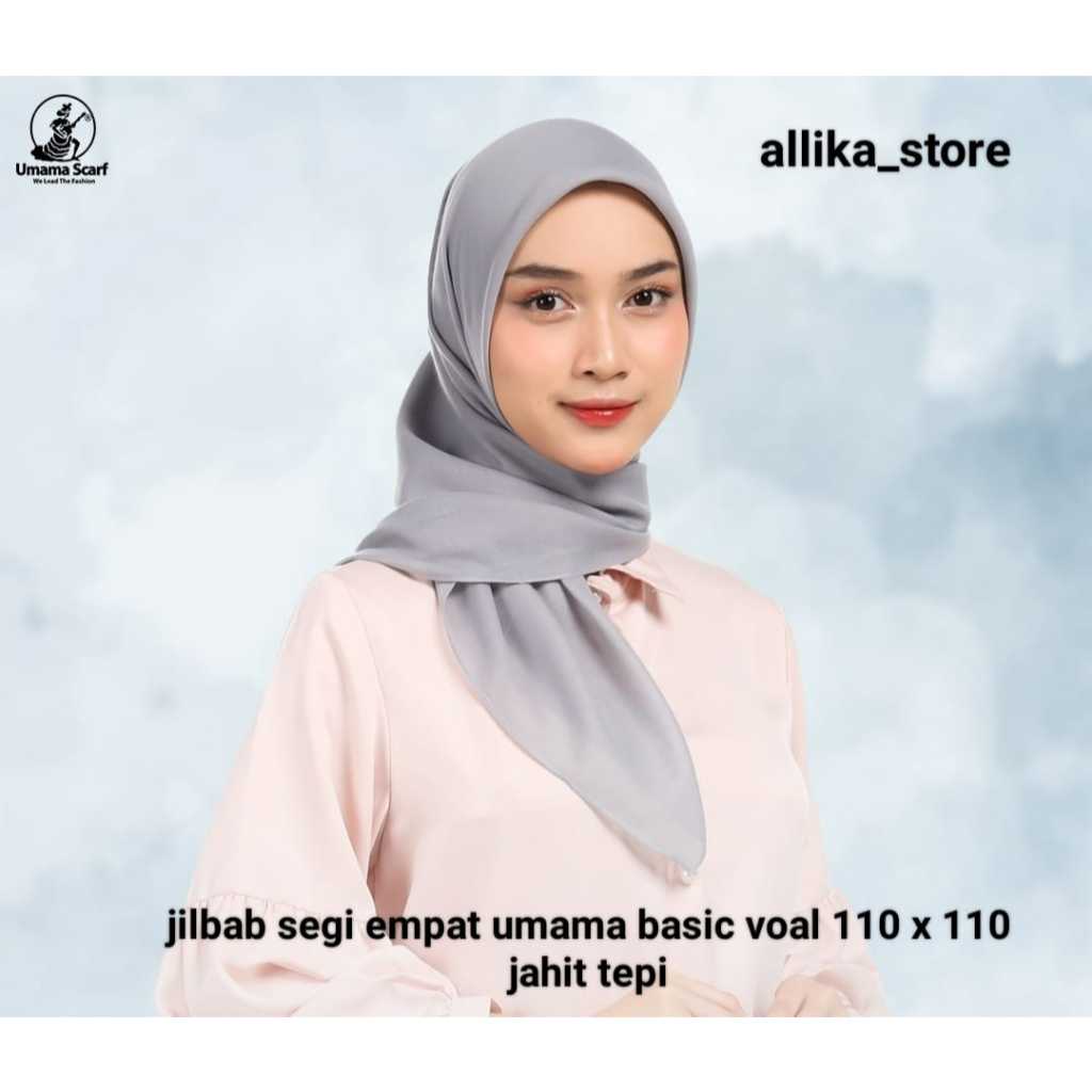 Hijab/Jilbab/Basic Voal umama scarf jahit tepi anti letoy 110 x 110