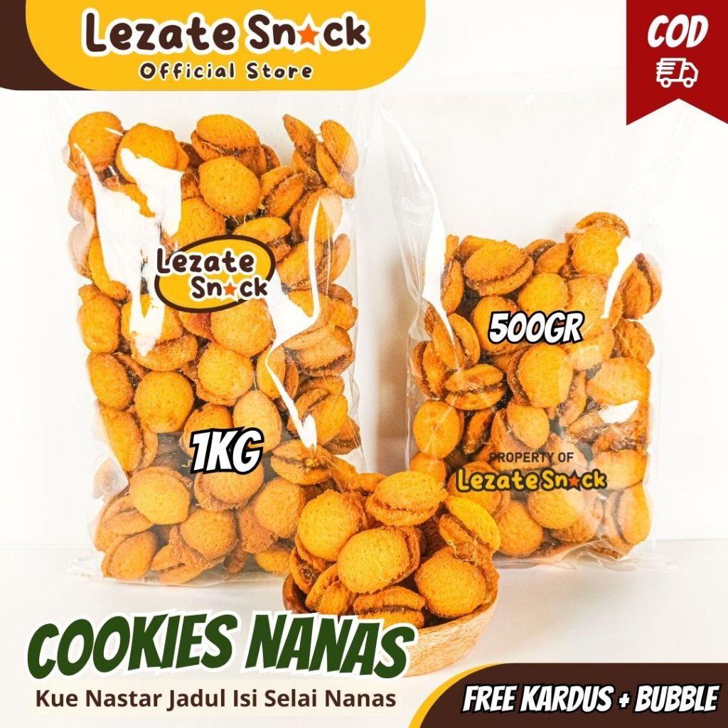 Cookies Nanas Premium 1KG Kue Nastar Jadul Nanas Manis Enak Murah / Roti Nastar Hati Love Rasa Nanas