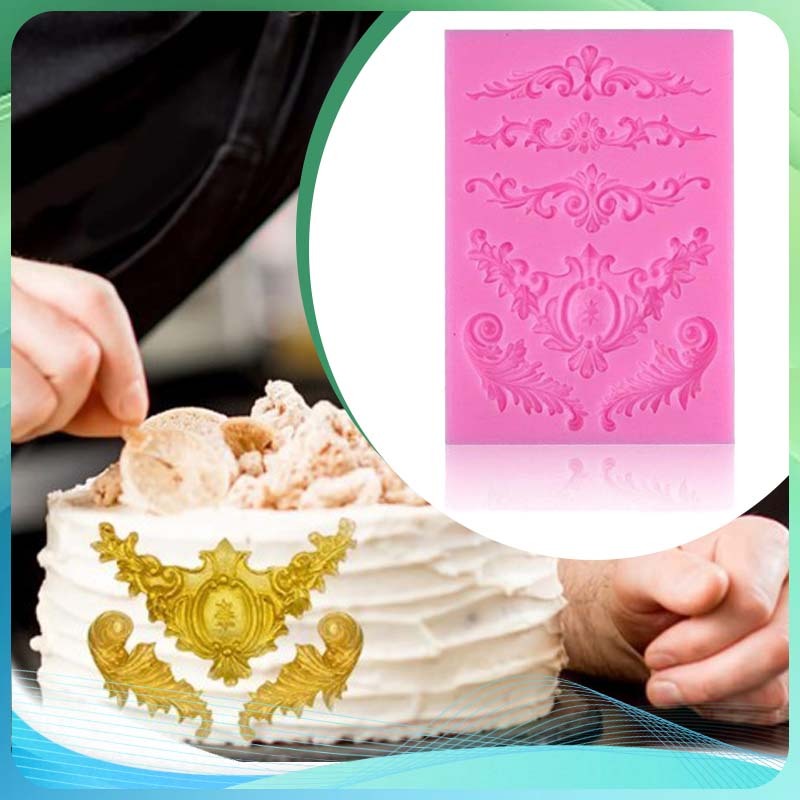 Coklat Sugar Paste Epoksi Resin Cetakan Fondant Silikon Cetakan Silikon Daun Ornamenahkota