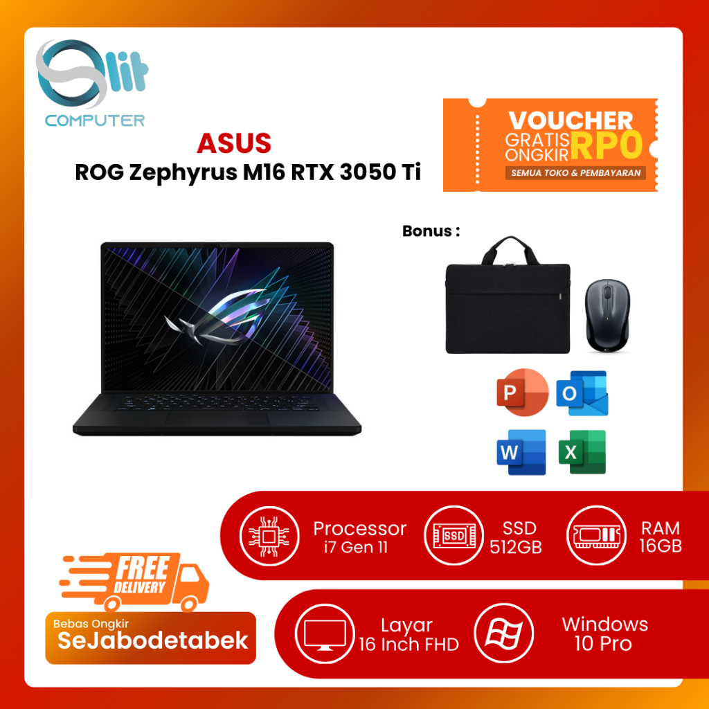 ASUS ROG Zephyrus M16 Gaming | i7 RTX 3050 | RAM 16GB SSD 512GB