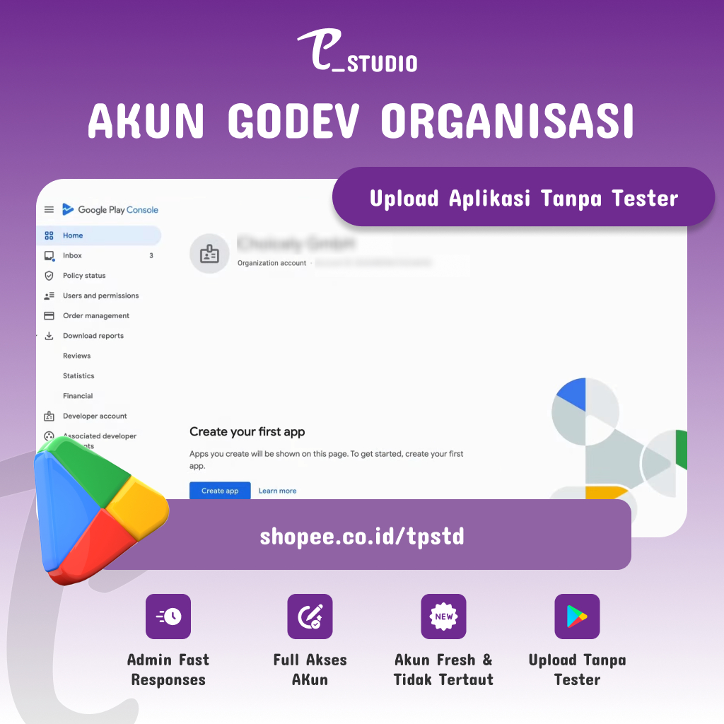 Akun Godev Organisasi Fresh | Full Akses | Siap Upload Aplikasi