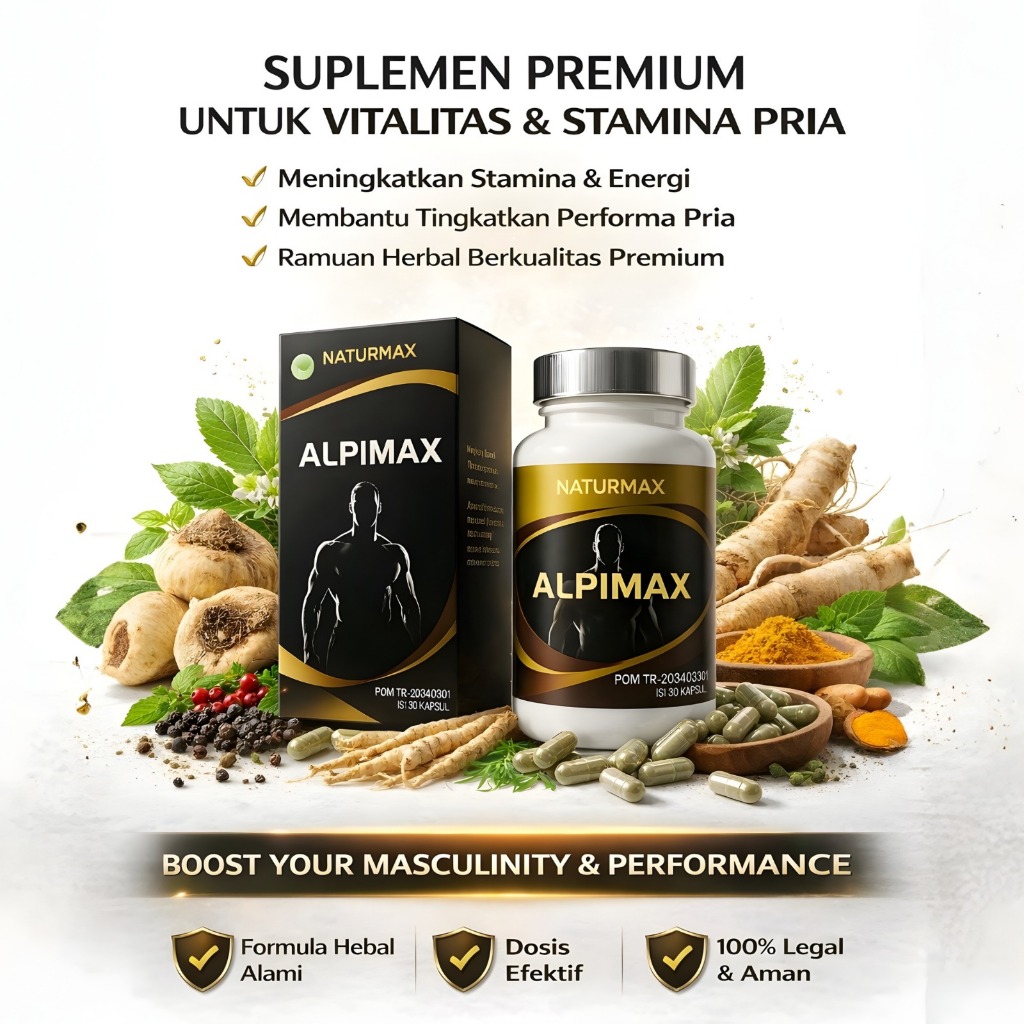 Alpimax Suplemen Herbal Vitalitas Stamina Pria - 30 Kapsul