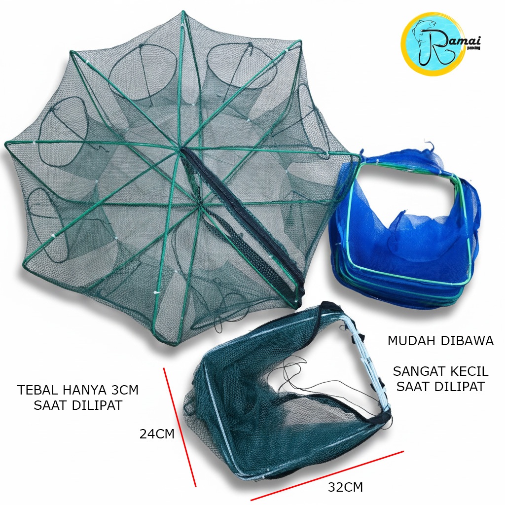 RAMAI PANCING Bubu Perangkap Jebakan Jaring Jala Lipat Ikan Udang Kepiting Sungai Danau
