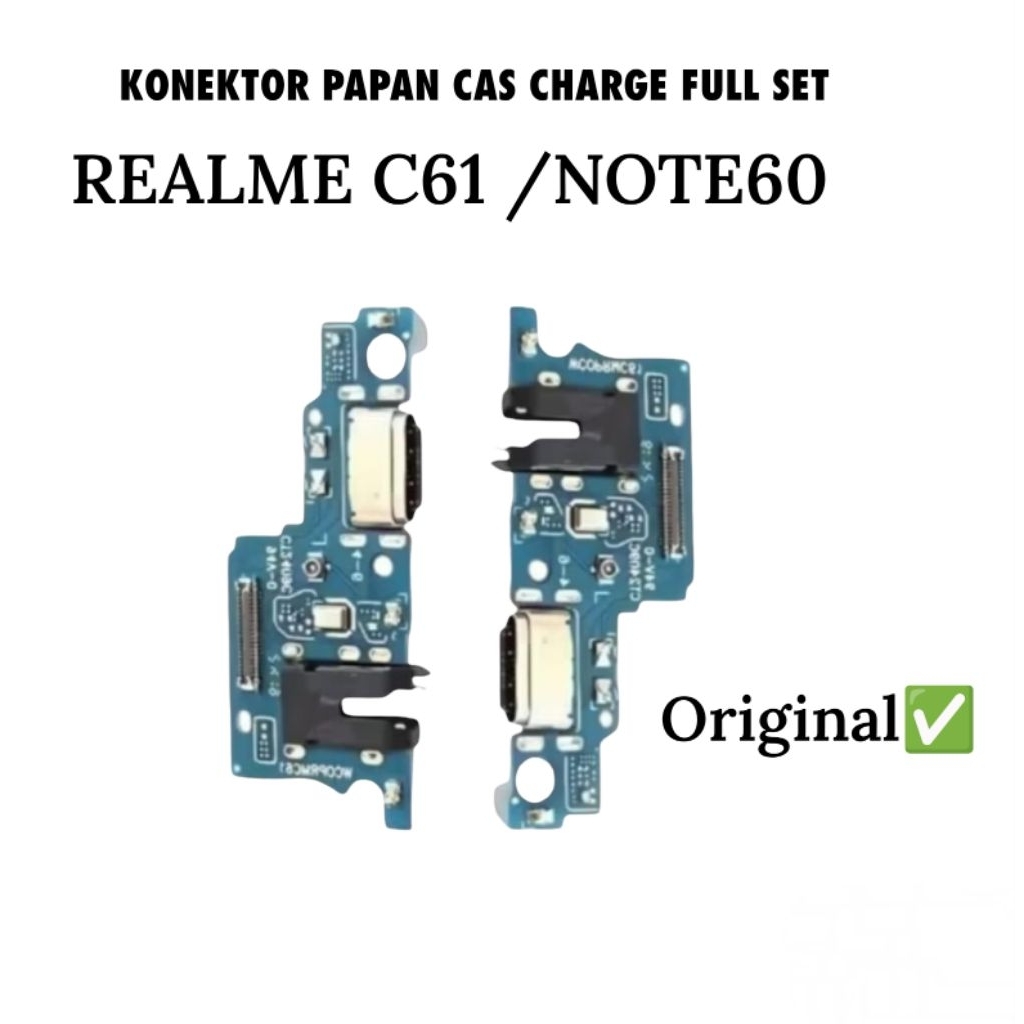 Konektor Papan Cas Charger Full Set HP Realme C61 / Realme Note 60 Original Dock Charging Port PCB B