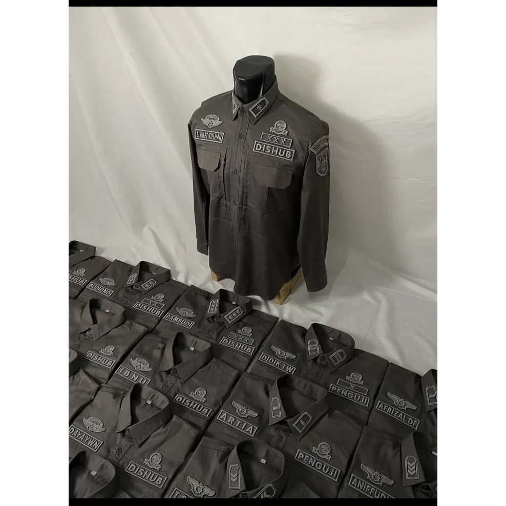 BAJU KEMEJA TACTICAL PERHUBUNGAN KEMENHUB DISHUB BORDIR ATRIBUT TIMBUL CUSTOM WARNA