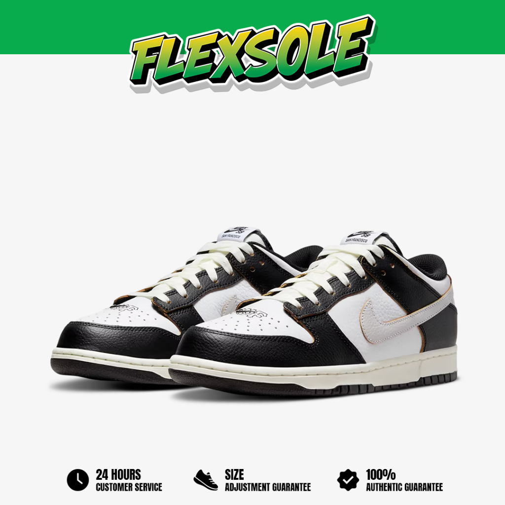 Nike SB Dunk Low HUF San Francisco Black White Grey Orange Authentic