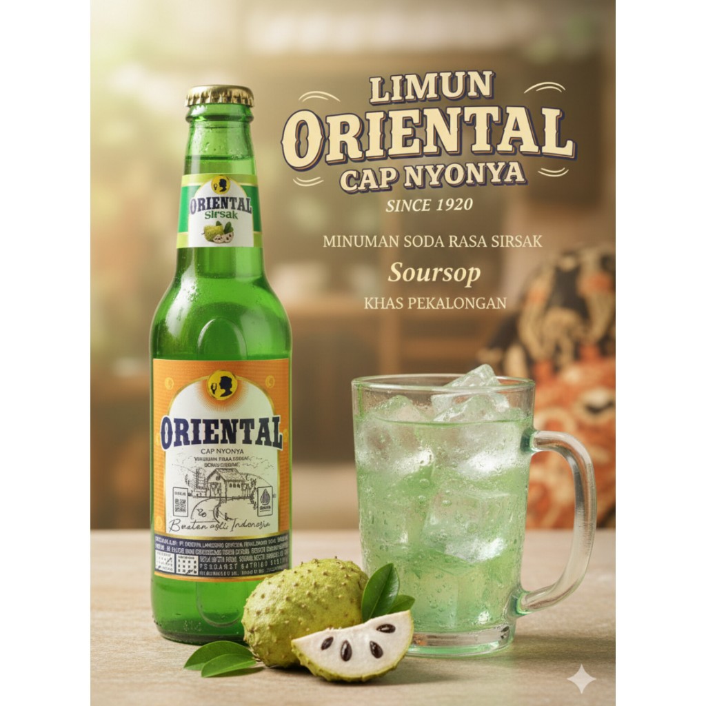 LIMUN ORIENTAL Minuman Soda Khas Pekalongan Rasa Soursop (Sirsak) 300ml