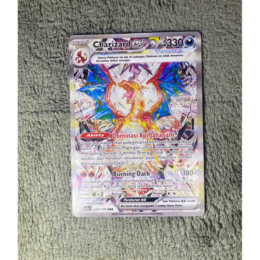 Charizard EX Terastal SAR Kilau Hitam Proxy (Reprint) Tidak H0L0gram