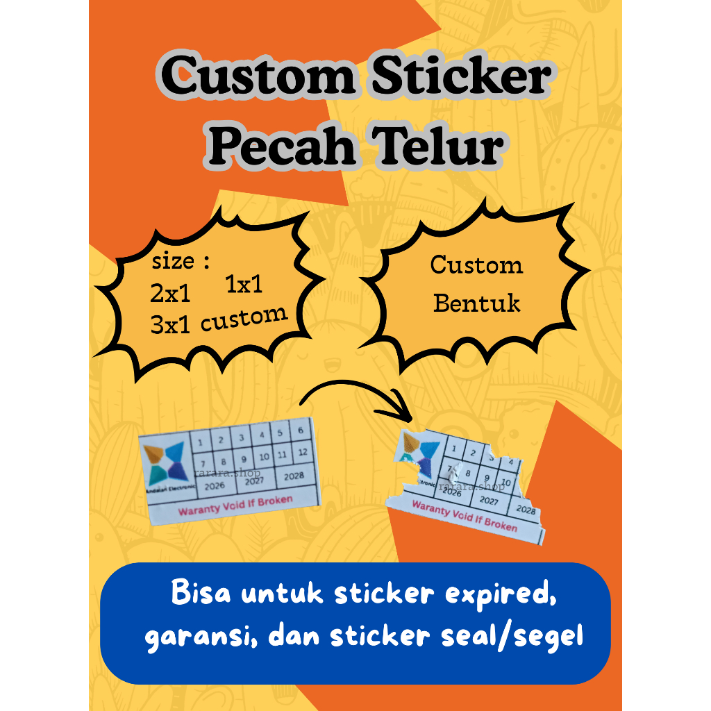 Sticker Garansi Custom - Sticker Segel - Sticker Pecah Telur