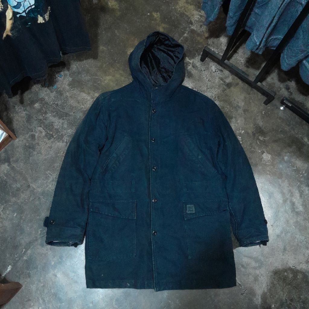 SCHOTT NYC INSULATED PARKA MILITARY JACKET BLACK