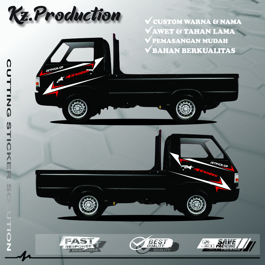 KZ. STIKER CUTTING JET PICK UP PINTU L300 ALPINESTAR TERBARU