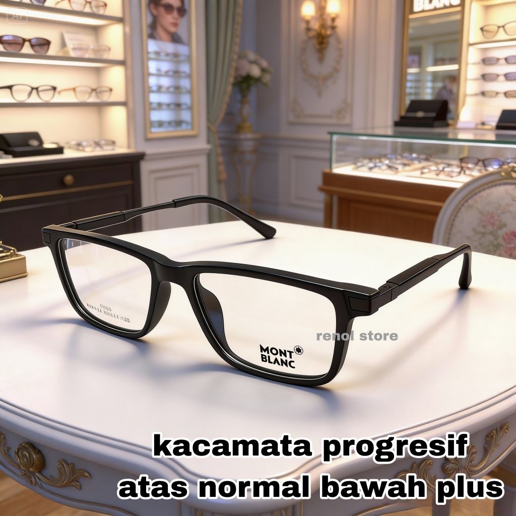 mb0195 Kacamata baca progresif tanpa pembatas atas normal bawah plus/add  premium