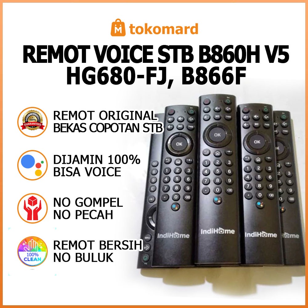Remote Voice Indihom Original Remote STB B860H V5, HG680-FJ, B866F, Dijamin Bisa Voice
