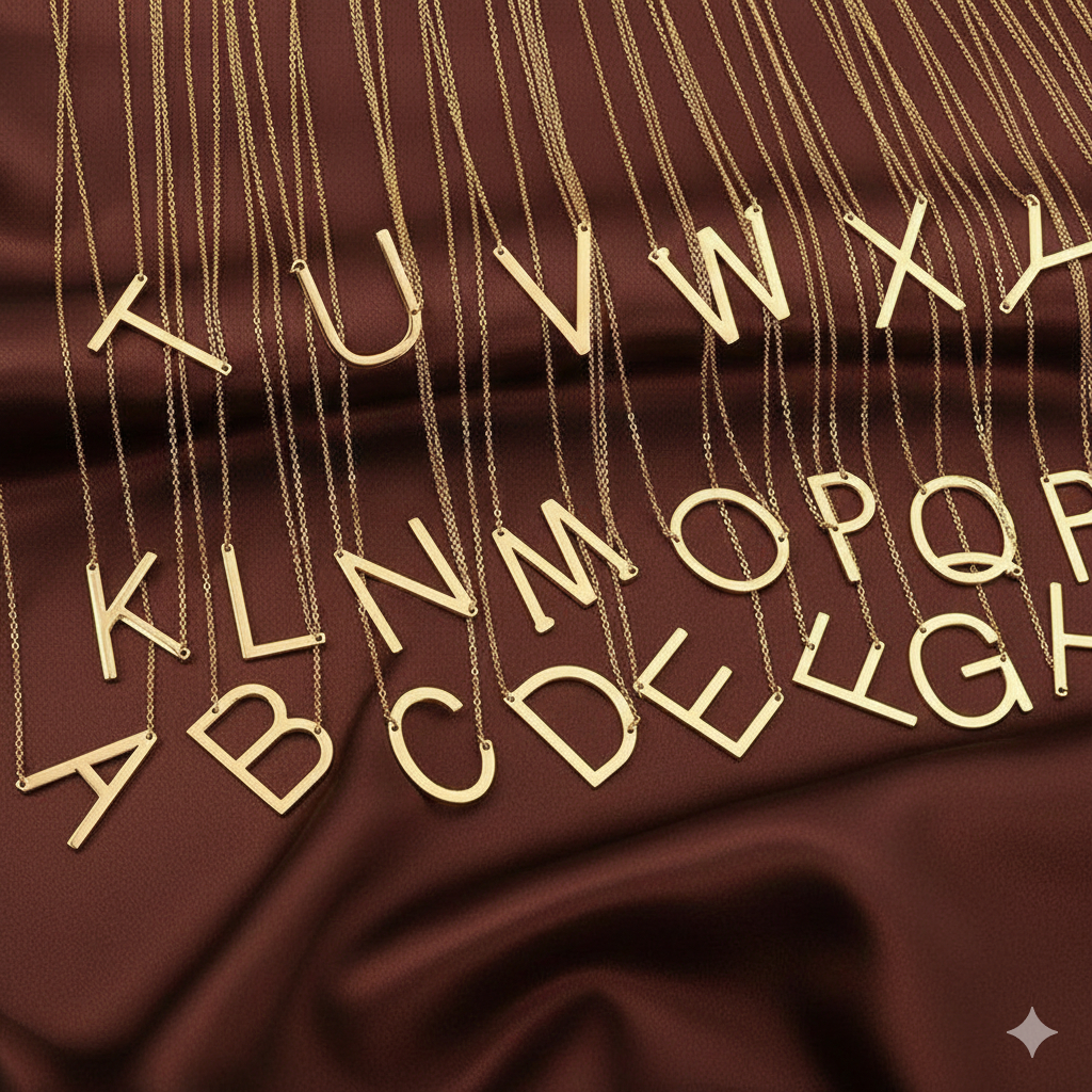 NSR_ACCESORIES COD Kalung Huruf Miring Titanium Anti Luntur