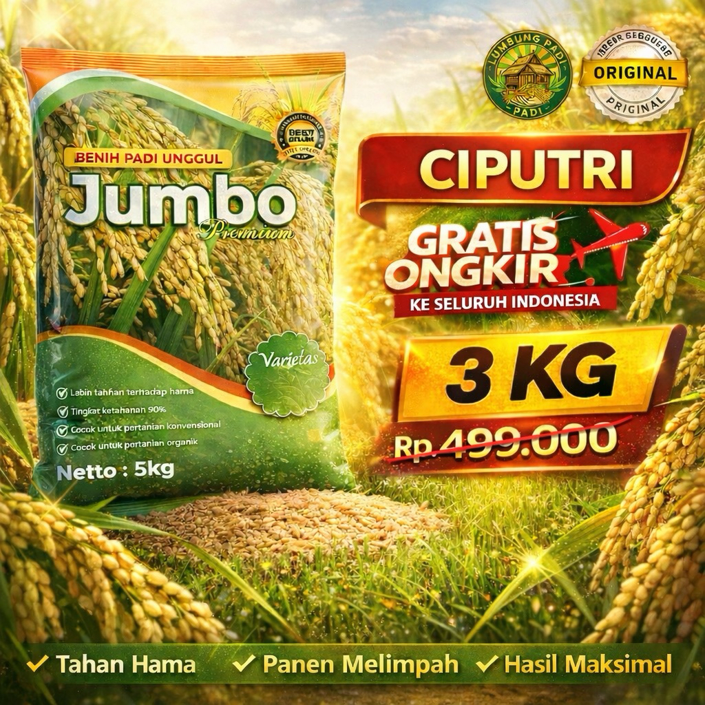 Benih padi CIPUTRI bibit padi unggul original jumbo premium kemasan 1-3 KG bibit padi ciputri anti h