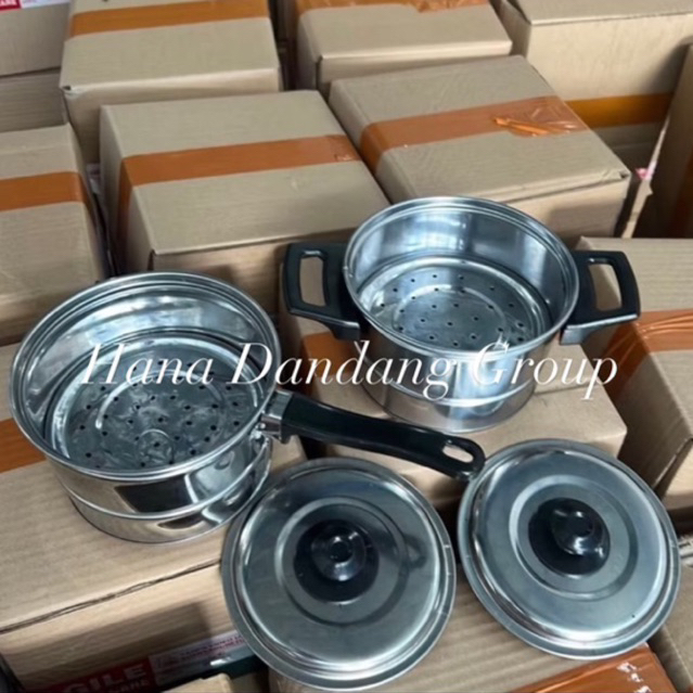 PANCI KUKUS/DANDANG KUKUSAN mini TUTUP STAINLES UK MINI 18cm FREE ENTONG NASI