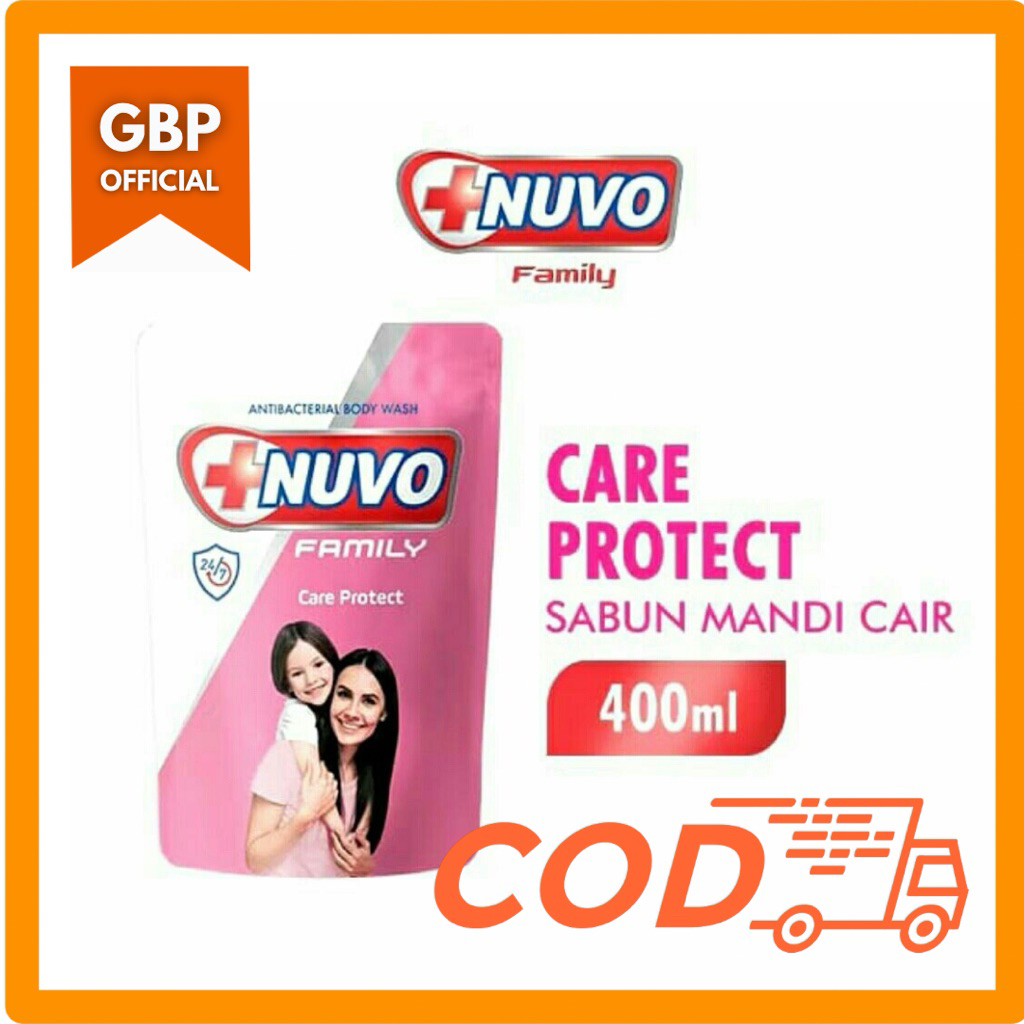 Nuvo Family Sabun Mandi Cair Pink Care Protrct Pouch 400Ml