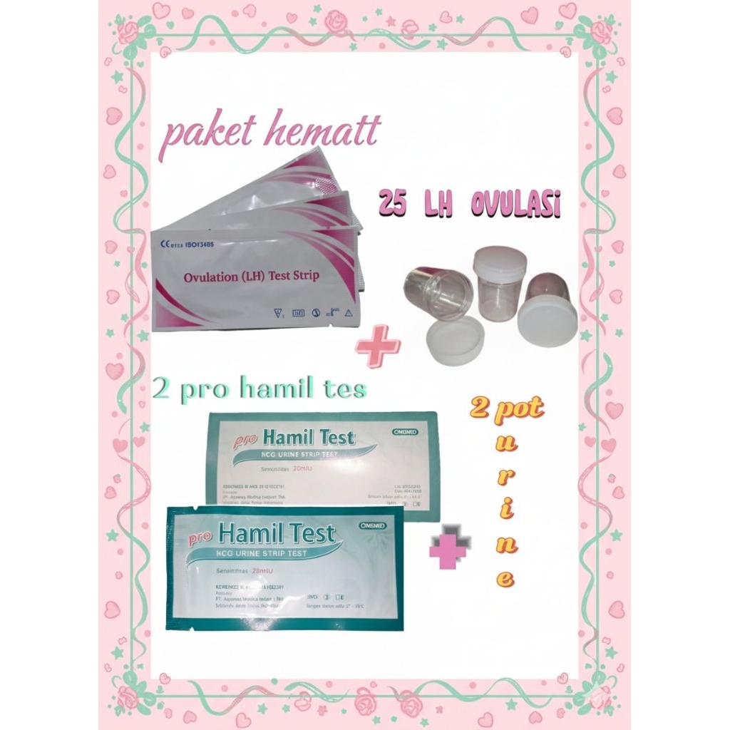 25 LH OVULASI PINK UNGU BAYI UNGU IBU + 2 pro Hamil Test peck + 2 Botol Urine