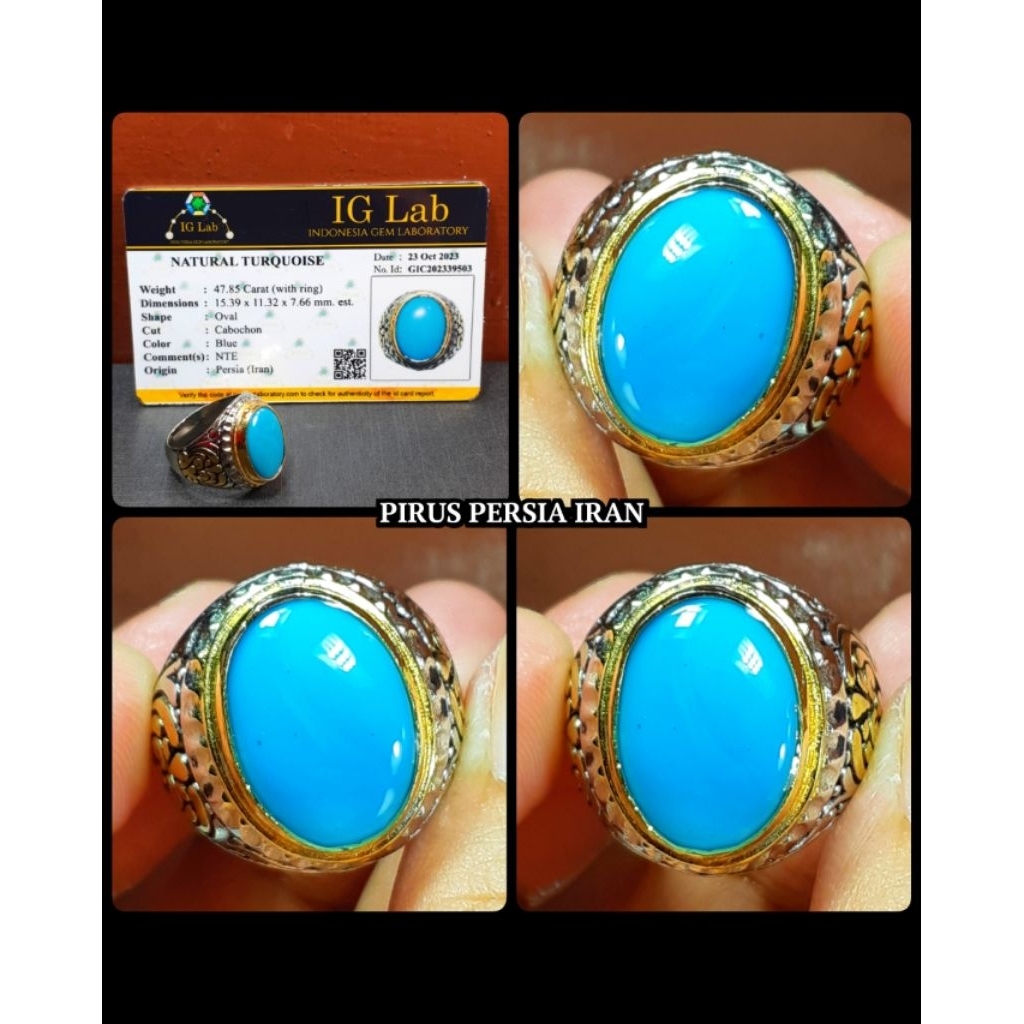 natural batu pirus polosan kelas kontes asli persi iran