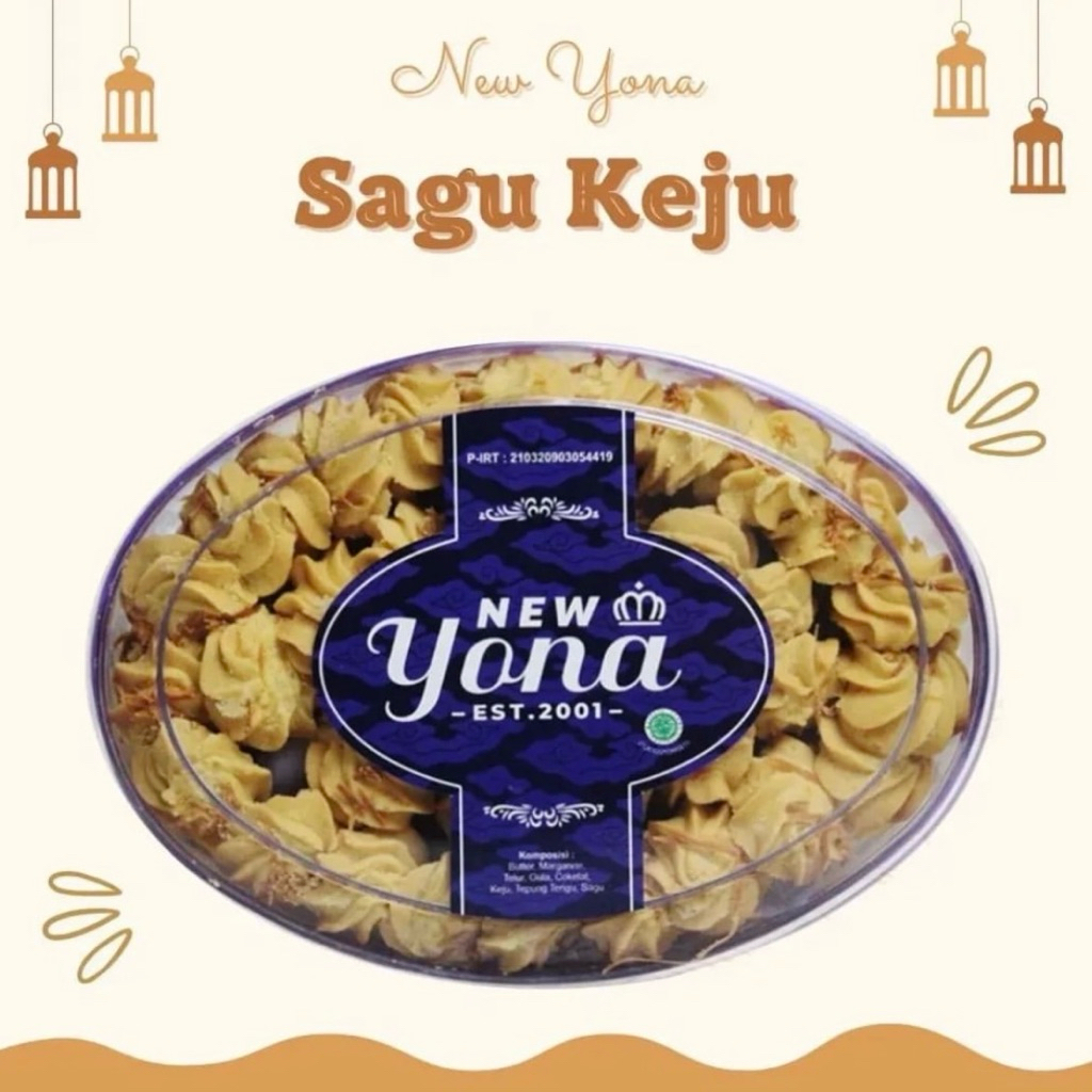 Fresh New Yona Cookies SAGU KEJU 385gr Kue Lebaran Bandung Instant