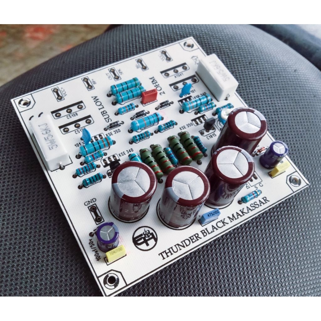 Pcb ples komponen power tbm 2 ohm sub low tanpa Tr driver