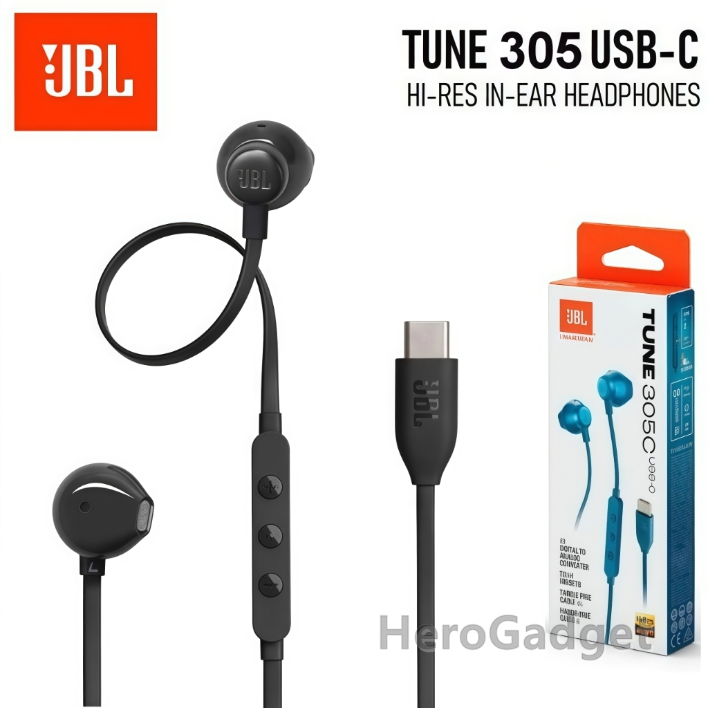 JBL Tune 305C Original Headset Kabel USB C Super Bass