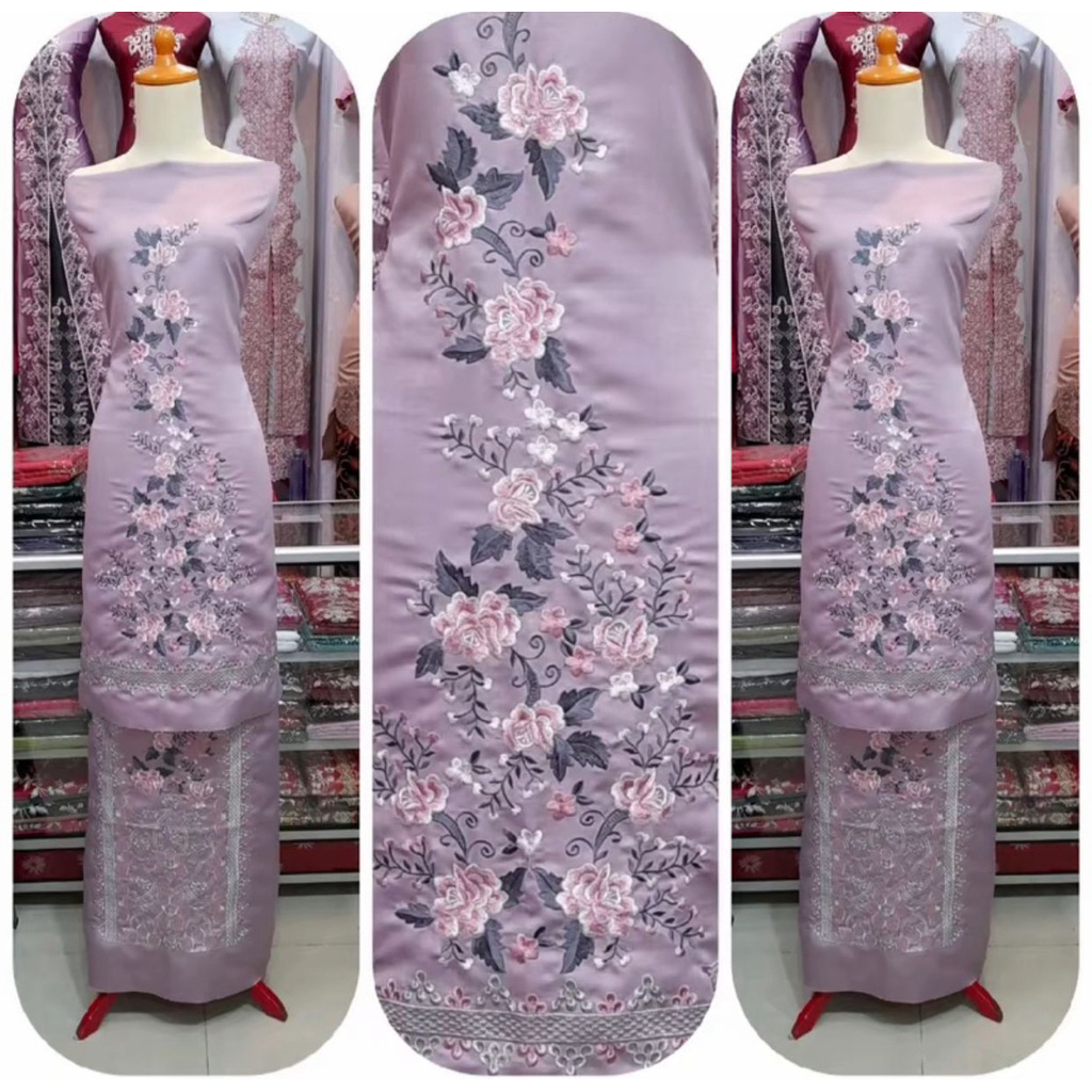 bahan baju kurung bordir suji bukittinggi