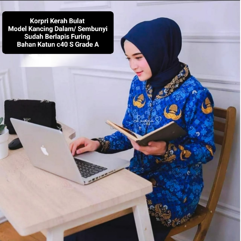 BAJU WANITA KORPRI KERAH HITAM Seragam Korpri terbaru 2026 Full furing / Batik Wanita Korpri Terbaru