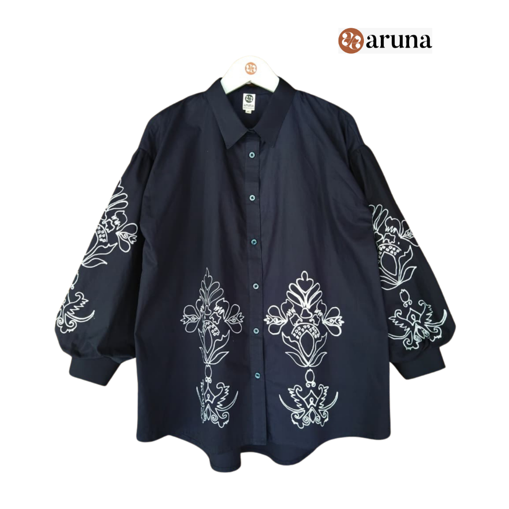 Atasan Kemeja Batik Kerja Wanita | Batik Tulis Tabebuya