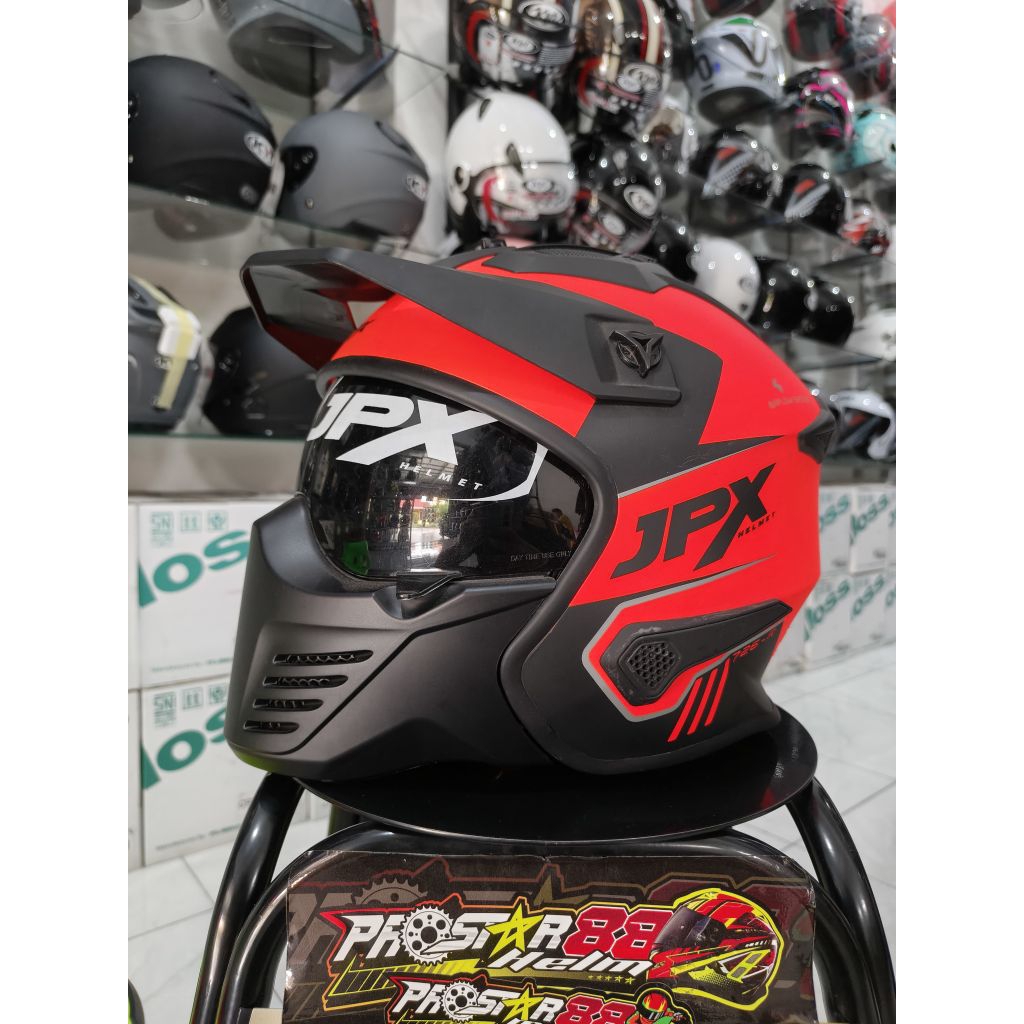 JPX MX 726-R FULL FACE/HALF FACE