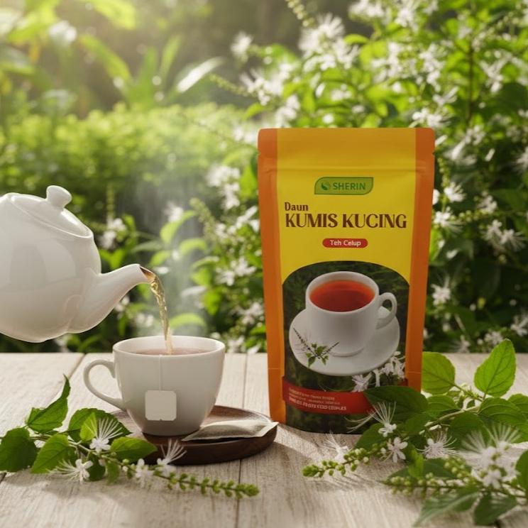 Teh Celup Daun Kumis Kucing SHERIN 40 | Teh Herbal Alami Premium Original