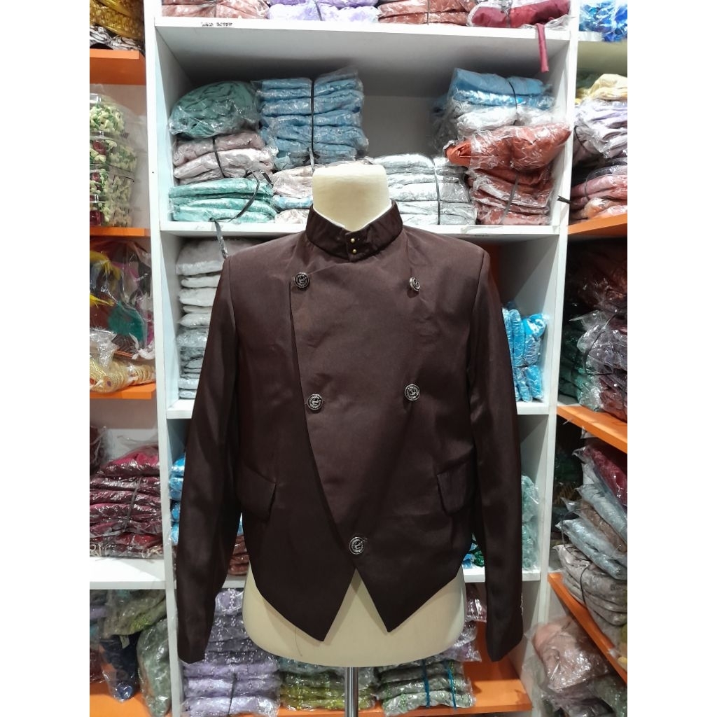Beskap Jawa solo coklat mahogany (Alusan)