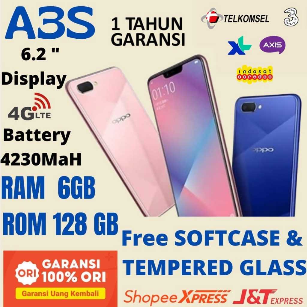 HP OPPO A3S ram 6/128GB 4G LTE Smartphone BERGARANSI 1 TAHUN