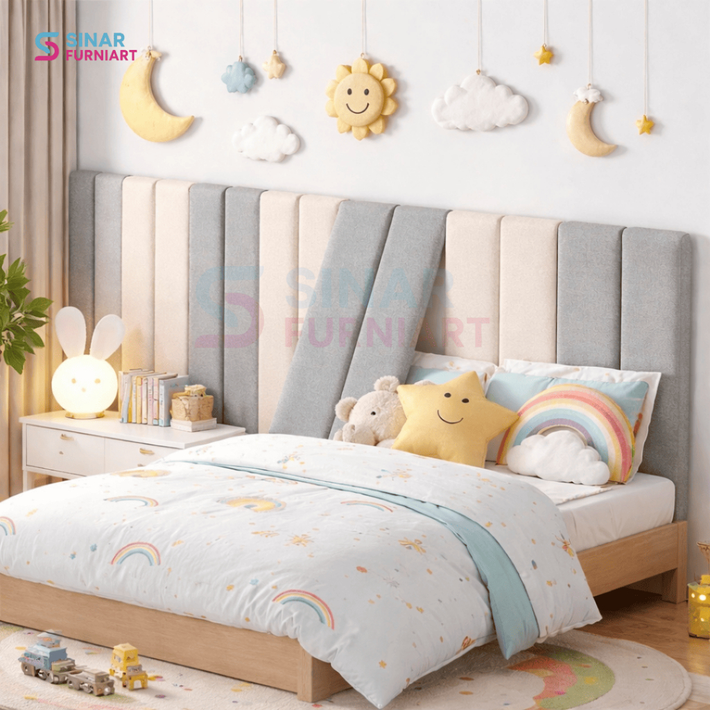 HIASAN DINDING AESTETIC  WALLPLANEL HEADBOARD / TEMPELAN DINDING STIKER 3DM